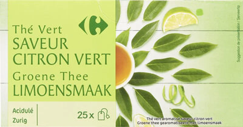 Thé vert saveur citron vert