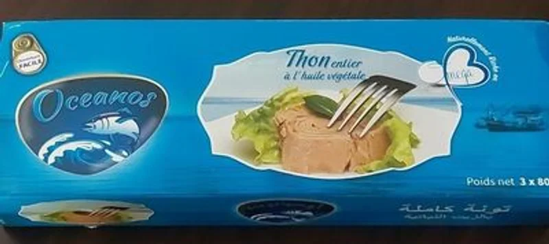 Thon entier à l'huile végétale