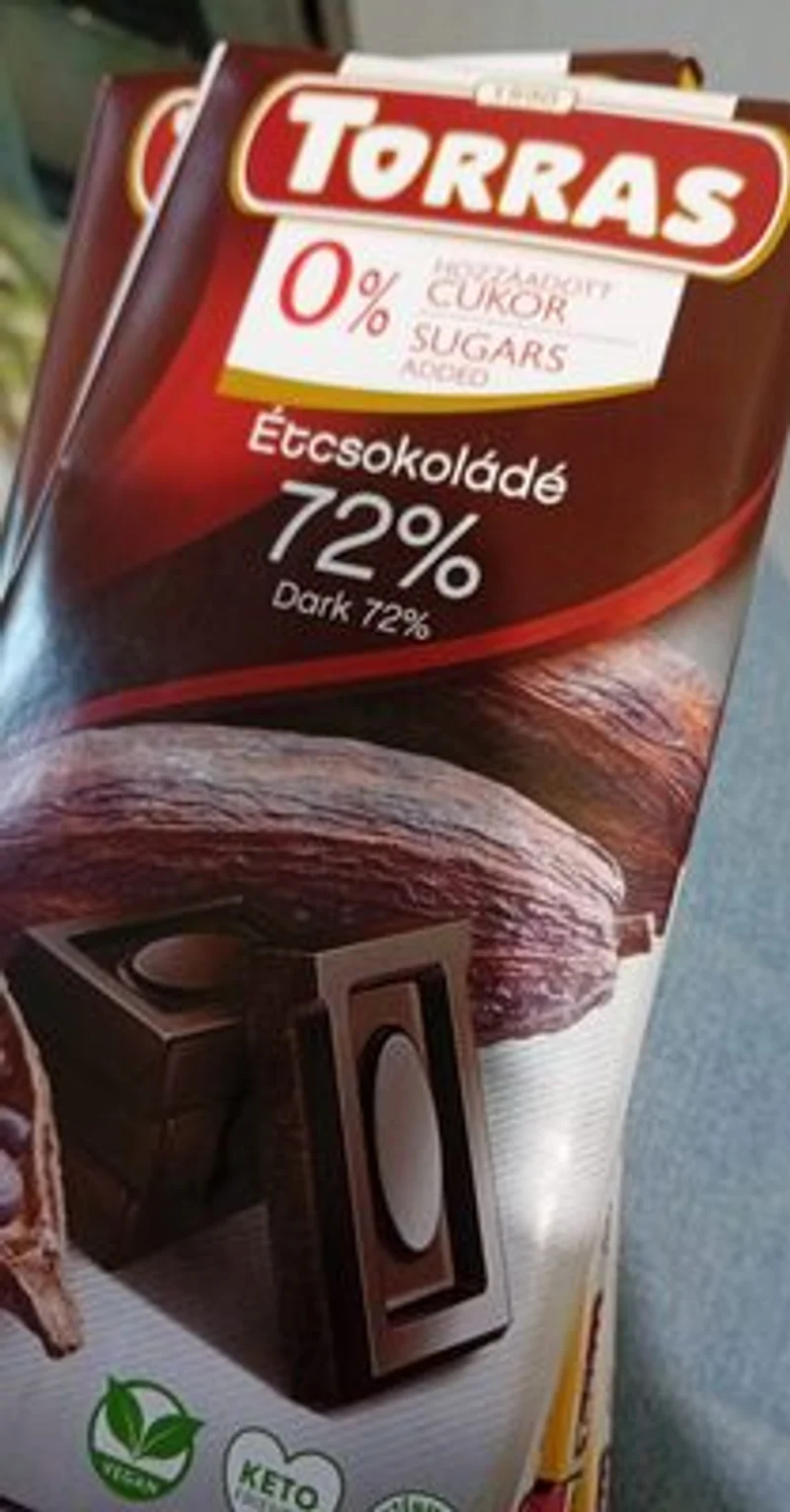 Chocolate negro con edulcorante